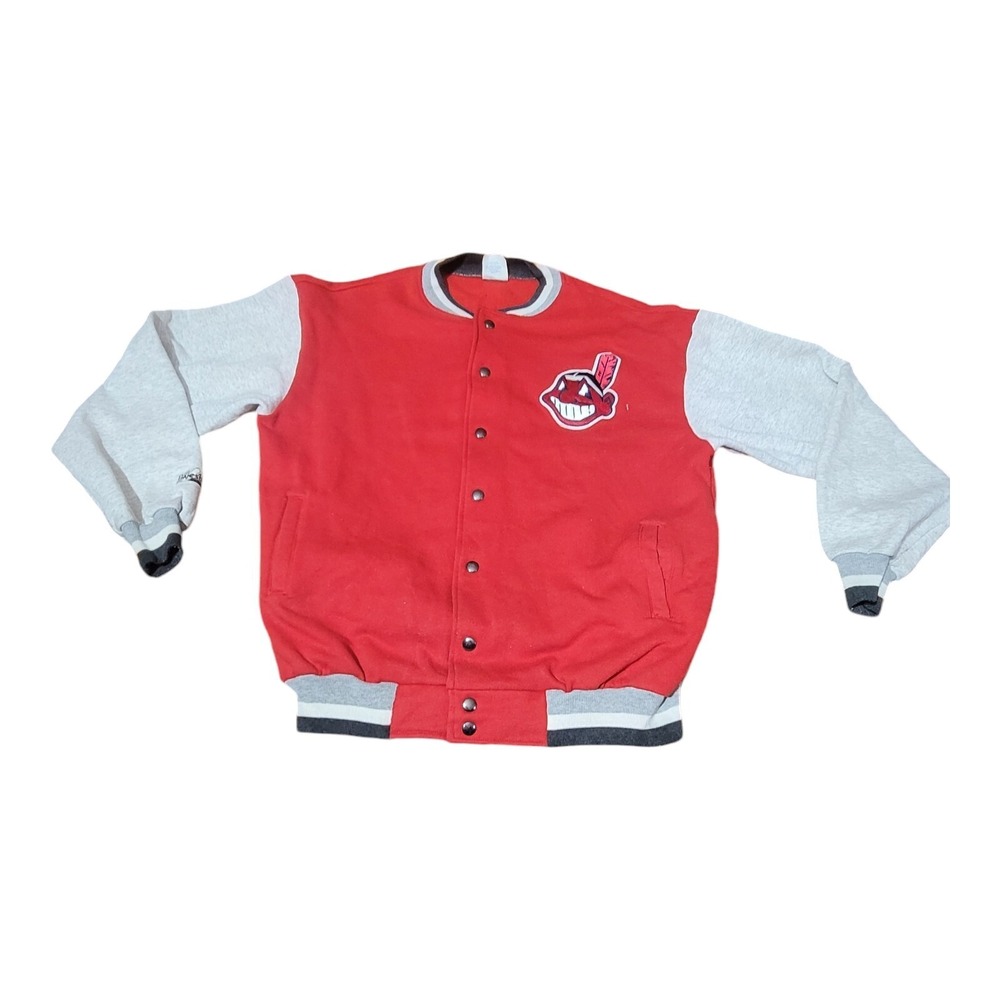 Vintage 80s 90s Majestic Cleveland Indians Varsity Jacket Size Large BX
